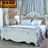 欧曼贵族家具ON实木头层真皮床 1.8米成人卧室双人婚床 公主床