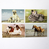 德国2007-动物，豚鼠、狗、马及金吉拉兔子附捐票4全