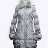 新款冬季女式毛领中长款羽绒服1209