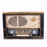复古模型彩色老式收音机摆件铁艺收藏家居装饰纯金属录音机工艺品