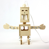 双面小子机器人台灯 DIY拼装 创意木质台灯