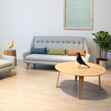 促销三人位咖啡店客厅布艺实木休闲小户型创意LOFT拉扣靠背沙发