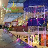 大型圣诞节吊挂装饰 商场中庭购物中心通道装饰 圣诞灯光美陈布置