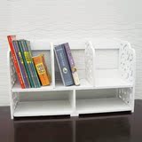 欧式白色雕花简约置物架桌面办公收纳小书架卧室书房整理架装饰架