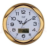 杰琪现代简约时尚创意静音钟表挂钟圆形带日历显示客厅挂钟时钟表