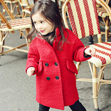 韩版冬款童装儿童毛呢外套加绒加厚女童棉长袖呢子大衣