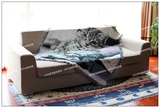 北欧宜家棉麻卡通猫咪多功能披巾单双人沙发毯装饰桌布午休旅游毯