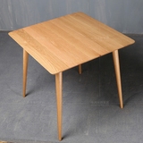 纯实木餐桌 80公分正方形餐桌 北美白橡木日式餐厅咖啡厅方餐桌子