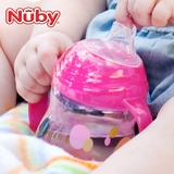 nuby努比宝宝喝水杯子带吸管 鸭嘴 双用学饮杯 婴儿水杯手柄防漏