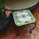欧式铁艺手绘陶瓷沙发笔记本休闲茶几小方桌卧室客厅小茶几特价