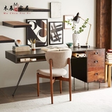 美式loft复古铁艺书桌北欧实木办公桌简约现代电脑桌写字台创意