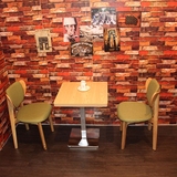 简约现代咖啡厅西餐厅桌椅休闲吧桌子奶茶甜品店桌椅组合 实木