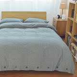 棉麻四件套纯色床笠款新疆长绒棉素色床单被套麻生活简约大气