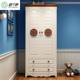 地中海2门衣柜简约现代衣帽间柜子 儿童房家具卧室欧式木质板式