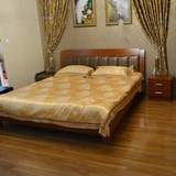 现代新中式浮雕板式床 床头柜 软包床头1.8米大床卧室家具组合