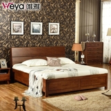 实木床1.8米双人床框架床高箱储物床婚床现代中式床体可调节高矮