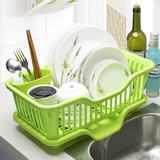 大号塑料装碗收纳箱厨房沥水架放碗碟碗盘架放碗筷收纳盒水池滤水