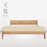 北欧宜家日式实木床简约现代卧室家具双人床1.8米1.5米环保橡木床