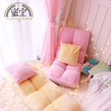 懒人沙发 可折叠 单人 日式珊瑚绒粉色可爱飘窗小户型 榻榻米椅