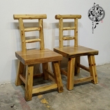 实木餐椅家用原生态靠背餐厅椅子简约田园风格原木咖啡椅休闲整装