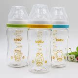 宽口径玻璃奶瓶婴儿硅胶奶嘴奶瓶宝宝新生儿喝水果汁奶瓶用品包邮