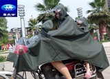 姜太公正品超大摩托车电动车针织布帆布双人雨披雨衣加厚