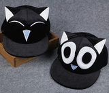 韩版猫咪耳朵可爱帽子韩国平沿男女棒球帽卡通图案情侣遮阳嘻哈帽