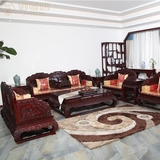 东阳红木家具 明清古典沙发荷花宝座牡丹宝座榫卯雕刻中式客厅