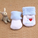 婴儿袜子0-3个月秋冬新生儿纯棉冬季萌加厚可爱保暖包邮6-12个月