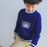 sugerhouse|外贸原单童装 | 韩国男童面具纯棉线毛衣|100-155两色
