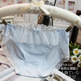 日本韩国订单中低腰纯棉蝴蝶结女士内裤蕾丝裙边性感公主范舒适