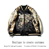 2016新款秋装绸缎刺绣棒球服女两面穿夹克短外套空军服个性长袖潮