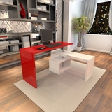 宜家卧室旋转台式电脑桌家用简约现代多功能折叠创意个性转角书桌