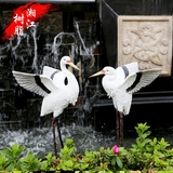 小区景观雕塑仿真仙鹤装饰假山花园动物树脂白鹭鸟工艺品园林摆件