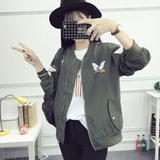 2016春秋新款韩版bf风学生棒球服女长袖刺绣字母夹克外套