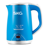 SKG 8038电热水壶三段保温防烫全不锈钢304烧水壶自动断电天蓝色