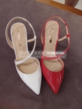 惊艳专柜正品代购 Belle百丽女鞋高跟鞋细根性感尖头红色白色