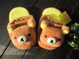 新品可爱熊毛绒轻松儿童幼儿橡筋防水冬季保暖棉拖鞋