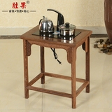 红木家具仿古中式实木鸡翅木小茶几 带电磁炉简约茶桌茶台 茶水架