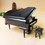 MUSICBABY包邮三角钢琴模型音乐盒迷你钢琴摆件大尺寸八音盒礼盒