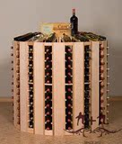 专业酒窖设计 圆柱形红酒柜 实木葡萄酒展示架 酒柜设计 D033