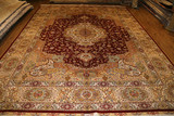 高贵奢华纯丝手工大地毯 进口伊朗波斯手工真丝地毯274x366cm