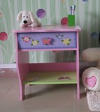 外贸原单环保无毒 粉色/蓝色儿童抽屉柜木制儿童床头柜儿童床边桌