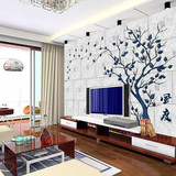 大型壁画抽象树现代简约3D立体 电视背景影视墙壁纸客厅 高档个性