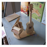 正品四联 DIY木质拼装模型 立体仿真模型 钢琴吉它模型 木头玩具