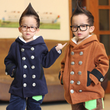 品牌童装2015秋冬4男童3儿童外套7岁半6小男孩宝宝羊毛呢加绒大衣