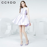 CCDD2016夏装新款专柜正品 纯色时尚百褶裙 甜美瑞丽无袖连衣裙