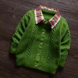 常规 针织衫 单排扣 开衫 韩版 儿童 翻领 毛线衣 B类 男 毛衣