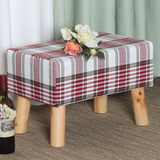 小矮凳实木客厅坐凳小换鞋凳简约创意布艺沙发凳方形矮凳子