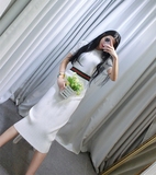 韩国东大门代购新款夏季女装时尚针织长裙气质修身显瘦打底连衣裙